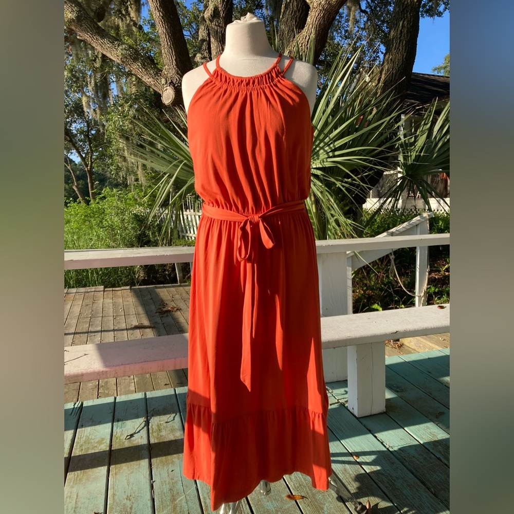 Boho orange maxi dress